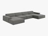 Micadoni 'Jodie' 6-Sitzer-Sofa, Panorama, Samtstoff, Beinfarbe Black Plastic, Hellgrau Bild 2