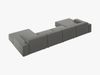 Micadoni 'Jodie' 6-Sitzer-Sofa, Panorama, Samtstoff, Beinfarbe Black Plastic, Hellgrau Bild 3