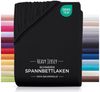 Carpe Sonno Spannbettlaken Heavy Jersey 90x200 100x200 120x200 140x200 160x200 180x200 200x200, Jersey, Gummizug: rundum, (1 Stück), Weiches Spannbetttuch Bügelfrei, Bettlaken 130x200 Schwarz Bild 2