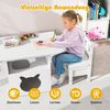 2 in 1 Kindersitzgruppe mit Katzenhaus 3 tlg. Kindertisch mit 2 Stühlen inkl. Stoffboxen Weiß Bild 5