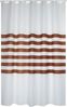 MSV Duschvorhang Cotexsa RAYAS Breite 180 cm, Textil-Duschvorhang, Made in Spain, 100% Polyester, wasserundurchlässig, Anti-Schimmel-Effekt, Anti-Bakteriell beschichtet, waschbar 30°, 180x200 cm, Farbe weiß / braun Bild 2