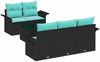 vidaXL Gartensofa-set mit Kissen 6 pcs Schwarz Poly-Rattan 3345246 Bild 2