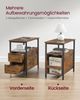 Vasagle Beistelltisch mit Steckdosenleiste und 2 Schubladen, Holzspanplatte, Vintagebraun, 60 x 35 x 61 cm, 1 Stück Bild 3