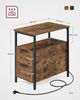 Vasagle Beistelltisch mit Steckdosenleiste und 2 Schubladen, Holzspanplatte, Vintagebraun, 60 x 35 x 61 cm, 1 Stück Bild 5