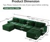 Sofa in Grün mit 74 cm Tiefsitz, Cordbezug, rutschfester Basis und modularer Form,69x382x177 cm Bild 5