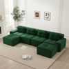Sofa in Grün mit 74 cm Tiefsitz, Cordbezug, rutschfester Basis und modularer Form,69x382x177 cm Bild 3
