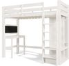 Hochbett 90×200 cm aus Holz mit Schreibtisch und Kleiderschrank, weiß Bild 5