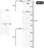 Flieks Eckschrank 37 x 24.5 x 170 cm, schmaler Badezimmerschrank, 2 Türen, 3 offene Fächer, verstellbare Böden, Eckhochschrank Bad grau Bild 4
