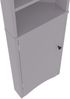 Flieks Eckschrank 37 x 24.5 x 170 cm, schmaler Badezimmerschrank, 2 Türen, 3 offene Fächer, verstellbare Böden, Eckhochschrank Bad grau Bild 5