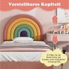 Flieks Polsterbett, Kinderbett mit verstellbarem Regenbogen-Kopfteil 90x200cm Samt Bild 4