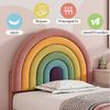 Flieks Polsterbett, Kinderbett mit verstellbarem Regenbogen-Kopfteil 90x200cm Samt Bild 3