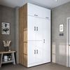 Roomart Waschmaschinenschrank - DORA-I- 115 cm breit - Wasch- & Trocknerschrank mit Türen & Ausziehbrett, Waschmaschinen-Überbau für Waschküche & Hauswirtschaftsraum • Weiß-Eiche Bild 2