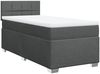 Boxspringbett mit Matratze, Stoff, Viereckige, grauer Fuß, Dunkelgrau, 100x200 cm, true Bild 3