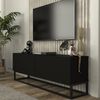 TV-Lowboard Nolven langes Gestell 135x32x47 cm Schwarz [en. casa] Bild 4