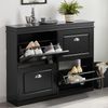 SoBuy FSR79-SCH Schuhschrank, MDF, Lackiert, Schwarz, 105 x 83 x 24 cm Bild 2
