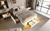 Bettgestell 90x200 cm mit Schubladen und LED-Lichtleiste – Polsterbett in Weiß aus PU-Leder Bild 4