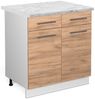 Küchenunterschrank Fame-Line Goldkraft Eiche 80 cm , AP Marmor Vicco Bild 1