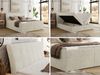 Boxspringbett DAGOS 160 x 200 cm mit Kopfteil, Lattenrost und Stauraum – Doppelbett mit Matratze & Topper T25 , stabile Konstruktion, Bettkasten, modernes Design - Creme Schenille grob gewebt - H3 Bild 2