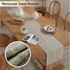 Blusmart Tischläufer Klassische Tischfahne im nordischen Stil (Tischdecke mit Quasten im Boho-Landhausstil 1-tlg, Handgefertigte Quasten, waschbar), Geeignet als Tischdekoration Bild 4