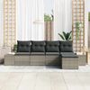 vidaXL Garten-Sofa-Set mit Kissen mit Speicher 5 pcs Grau Poly-Rattan 3355688 Bild 3