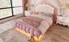 Polsterbett 140x200 cm Rosa mit Lattenrost und App-gesteuerter LED-Ambientebeleuchtung – Prinzessinnen-Design Bild 4
