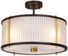 Pendellampe, Deckenleuchte, Stahl Glas, Messing, D 40 cm Bild 4