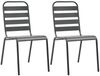vidaXL 3-tlg. Bistro-Set Stahl Dunkelgrau 44261 Bild 5