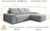 AX LIVING Ecksofa mit Schlaffunktion Alvorada 280 cm creme Bild 5