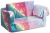 COSTWAY Kindersessel, 2 in 1 Klappsofa im Dunkeln Leuchtend, mit Decke, gepolstert Bild 2