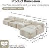 4-Sitzer modulare Wohnlandschaft H 70 x T 384 x B 167 cm aus Samt in Beige, L-Form mit Ottomanen, erweiterbar Bild 5