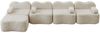 4-Sitzer modulare Wohnlandschaft H 70 x T 384 x B 167 cm aus Samt in Beige, L-Form mit Ottomanen, erweiterbar Bild 4