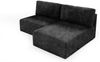 Ecksofa mit Schlaffunktion NATALIA XS in Stoff Tilia Schwarz Ottomane Links Bild 2