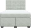 vidaXL Boxspringbett mit Matratze Hellgrau 160x200 cm Samt 3290954 Bild 4