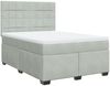 vidaXL Boxspringbett mit Matratze Hellgrau 160x200 cm Samt 3290954 Bild 2