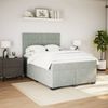 vidaXL Boxspringbett mit Matratze Hellgrau 160x200 cm Samt 3290954 Bild 3