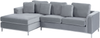 Ecksofa Samtstoff grau rechtsseitig OSLO Bild 4