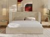 Polsterbett Bett mit Holzlattenrost Schlafzimmer Bett Doppelbett gepolstertes Kopfteil - EMORA CLASSIC - 140x200 cm - Creme Plüsch Bild 5