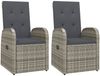vidaXL Garten-Liegestühle 2 Stk. mit Auflagen Poly Rattan Grau 47676 Bild 2