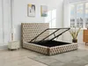 Vente-unique - DULENI Bett SamtStoff Schokoladenbraun - B 230 cm x H 138 cm x L 192 cm Bild 2