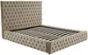 Vente-unique - DULENI Bett SamtStoff Schokoladenbraun - B 230 cm x H 138 cm x L 192 cm Bild 5