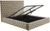 Vente-unique - DULENI Bett SamtStoff Schokoladenbraun - B 230 cm x H 138 cm x L 192 cm Bild 4