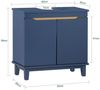 SoBuy BZR113-B Waschbeckenunterschrank, MDF, Lackiert, Dunkelblau, 60 x 59 x 55 cm Bild 3