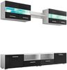 vidaXL TV-Wohnwand-Set 5-tlg. LED-Leuchten Hochglanz-Schwarz 246028 Bild 2