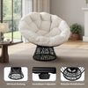 GarveeMore Relaxsessel gemütlicher Drehsessel Papasansessel Rattansessel Loungesessel, runder Relax Korbsessel Rattan Kissen Wohnzimmer,Leseecke,Lounge Bild 3