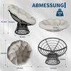 GarveeMore Relaxsessel gemütlicher Drehsessel Papasansessel Rattansessel Loungesessel, runder Relax Korbsessel Rattan Kissen Wohnzimmer,Leseecke,Lounge Bild 2