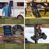 KESSER® Campingstuhl faltbar bis 160 kg | Angelstuhl Faltstuhl Klappstuhl Gepolstert mit Armlehnen | Campinglicht und Getränkehalter + Tasche mit hoher Rückenlehne | Strandstuhl mit Angelhalterung Navyblau / Schwarz Bild 3
