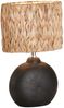 Tischleuchte, Keramik schwarz, Wasserhyazinthe natur, H 38,5 cm Bild 2