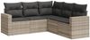 vidaXL 5-tlg. Garten-Sofagarnitur mit Kissen Hellgrau Poly Rattan 3251289 Bild 2