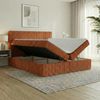 Boxspringbett RALF 180 x 200 cm mit Bettkasten, Topper und gepolstertem Kopfteil. Farbe: Braun, Härtegraden: H4 , Topper: Visco-Topper Bild 3