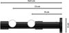 Gardinenstangen-Set Prestige Luino 420 cm (geteilt in 3 x 140 cm), 2-läufig, 20 mm Ø Schwarz Bild 2